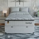 Ver mais imagens de Cama Box Baú Viúva + Colchão Comfort Class Pillow Top Branco/suede Branco