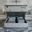 Ver imagem 6 de Cama Box Baú Viúva + Colchão Comfort Class Pillow Top Branco/suede Branco