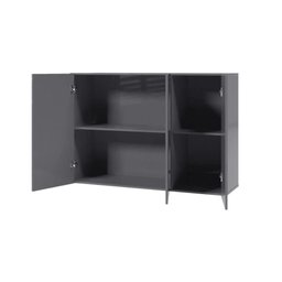 Armário Aéreo 03 Portas Ej Móveis Cinza - 4