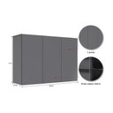 Ver imagem 3 de Armário Aéreo 03 Portas Ej Móveis Cinza