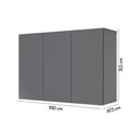 Ver imagem 5 de Armário Aéreo 03 Portas Ej Móveis Cinza