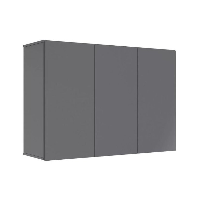 Armário Aéreo 03 Portas Ej Móveis Cinza