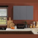 Ver imagem 2 de Armário Aéreo 03 Portas Ej Móveis Cinza