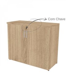 Conjunto Home Office Escrivaninha Balcão 2 Portas Armário Aéreo 3 Prateleiras Bramov - 7