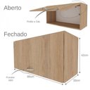 Ver imagem 3 de Conjunto Home Office Escrivaninha Balcão 2 Portas Armário Aéreo 3 Prateleiras Bramov