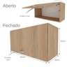 Conjunto Home Office Escrivaninha Balcão 2 Portas Armário Aéreo 3 Prateleiras Bramov - 3