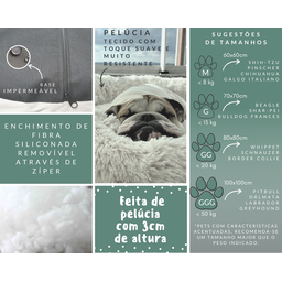 Cama Nuvem Gigante Cachorros Luxo xg 100x100:Branco com Azul - 2