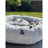 Cama Nuvem Gigante Cachorros Luxo xg 100x100:Branco com Azul - 4