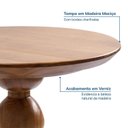 Ver imagem 4 de Mesa Lateral Redonda em Madeira Maciça Sôma CabeCasa MadeiraOriginals Marrom/Caramelo