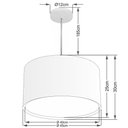 Ver imagem 2 de Lustre Pendente Cilíndrico Duplo Md-4293 Cúpula em Tecido 45x30cm Rustico Bege - Bivolt