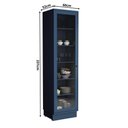 Ver imagem 4 de Cristaleira 1 Porta com Vidro 60cm Cozinha Sevilha 100% MDF Azul/Órion