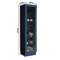 Paneleiro 1 Porta com Vidro 60cm Cozinha Sevilha - 3