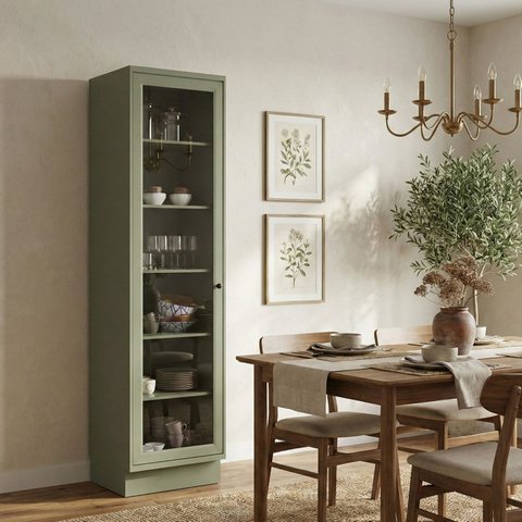 Cristaleira 1 Porta com Vidro 60cm Cozinha Sevilha 100% MDF