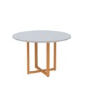 Ver imagem 1 de Mesa de Reunião Redonda 100cm MRR1100P25TUB Cinza/Laranja Picasso