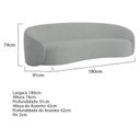 Ver imagem 3 de Sofá Curvo Orgânico Sala Recepção 3 Lugares Alemanha 180cm Bouclé Cinza