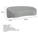 Ver imagem 3 de Sofá Curvo Orgânico Sala Recepção 3 Lugares Alemanha 180cm Bouclé