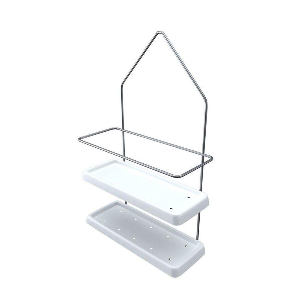 Porta Shampoo com Base de Plástico - Stolf Branco