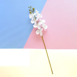 Flor Artificial Haste de Orquídea Média Branca Aveludada| Formosinha