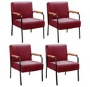 Ver imagem 1 de Kit 04 Poltronas Decorativas Jade para Sala de Estar, Recepção - Suede Bordô