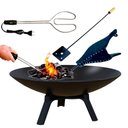 Ver imagem 1 de Kit Lareira Ferro Preta Acendedor 220v Fole e Espalhador