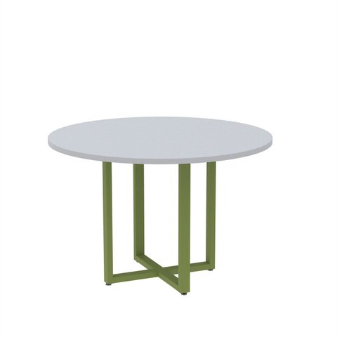 Mesa de Reunião Redonda 100cm MRR1100P25TUB Verde e Cinza