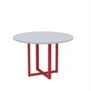 Ver imagem 1 de Mesa de Reunião Redonda 100cm MRR1100P25TUB Cinza/Vermelho