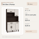 Ver imagem 3 de Cozinha Modulada Slim 5 Portas 1 Gaveta Café Branco Formimóveis