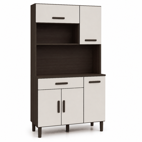 Cozinha Modulada Slim 5 Portas 1 Gaveta Café Branco Formimóveis