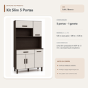 Ver imagem 4 de Cozinha Modulada Slim 5 Portas 1 Gaveta Café Branco Formimóveis