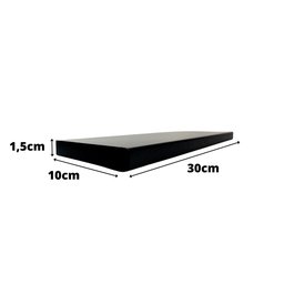 Espelheira Retangular 30x40cm Com Prateleira Preta MDF - 6