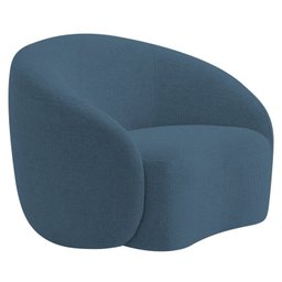 Poltrona Decorativa Curva Sala Recepção Alemanha Linho - 2