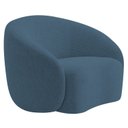 Ver imagem 2 de Poltrona Decorativa Curva Sala Recepção Alemanha Linho Azul Royal