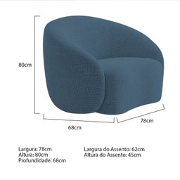 Poltrona Decorativa Curva Sala Recepção Alemanha Linho - 3