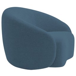Poltrona Decorativa Curva Sala Recepção Alemanha Linho - 5