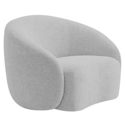 Poltrona Decorativa Curva Sala Recepção Alemanha Linho - 2
