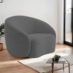 Poltrona Decorativa Curva Sala Recepção Alemanha Linho - 1