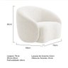 Kit Sofá 3 Lugares 180cm e Poltrona Orgânica Luxo Recepção Amore Bouclé Branco - Amarena Móveis - 4