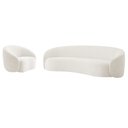 Ver imagem 1 de Kit Sofá 3 Lugares 180cm e Poltrona Orgânica Luxo Recepção Amore Bouclé Branco - Amarena Móveis