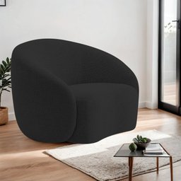 Poltrona Decorativa Curva Sala Recepção Alemanha Linho - 1