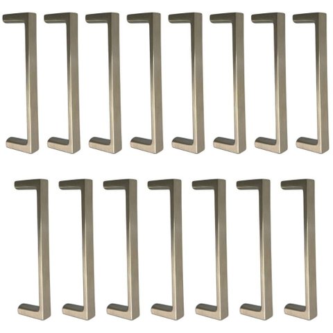 Kit 15 Puxadores 96mm para Móveis Níquel Escovado Torralba Oeiras Bancadas Armários Gavetas
