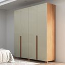 Ver imagem 1 de Guarda-roupa Casal 4 Portas 2 Gavetas 100% Mdf W204 Freijó/off White - Pradel