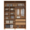 Ver imagem 3 de Guarda-roupa Casal 4 Portas 2 Gavetas 100% Mdf W204 Freijó/off White - Pradel
