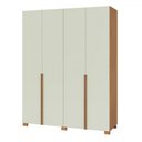 Ver imagem 2 de Guarda-roupa Casal 4 Portas 2 Gavetas 100% Mdf W204 Freijó/off White - Pradel