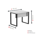Ver imagem 4 de Escrivaninha Mesa Escritório PE25 90cm Cinza e Preto