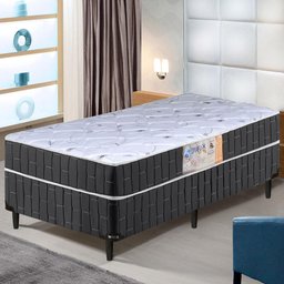 Cama Box Solteiro Conjugado Granada Umaflex Preto / Branco - 2
