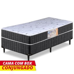 Cama Box Solteiro Conjugado Granada Umaflex Preto / Branco - 5