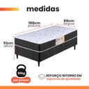 Ver imagem 3 de Cama Box Solteiro Conjugado Granada Umaflex Preto / Branco