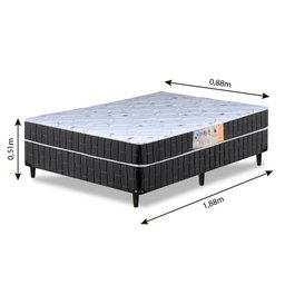 Cama Box Solteiro Conjugado Granada Umaflex Preto / Branco - 3