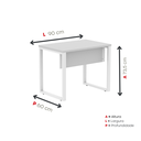 Ver imagem 4 de Escrivaninha Mesa Escritório PE25 90cm Cinza e Branco