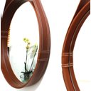 Ver imagem 4 de ESPELHO REDONDO DECORATIVO COM MOLDURA ALÇA DE COURO 40CM CARAMELO